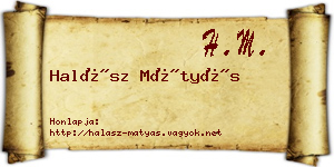Halász Mátyás névjegykártya