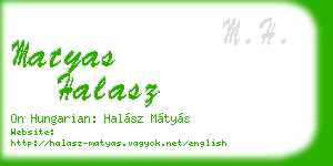 matyas halasz business card