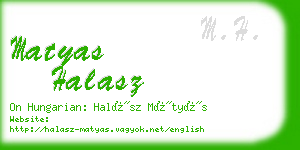 matyas halasz business card